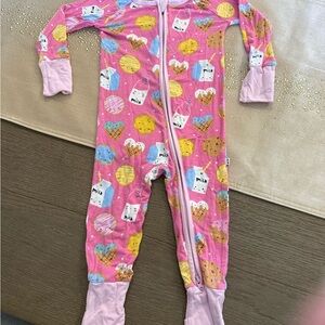 Little Sleepies Pink Snack Time Kids Footie